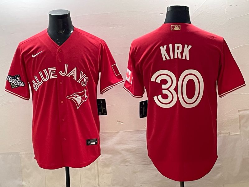 Men 2025 Toronto Blue Jays #30 Kirk Red Game Nike MLB Jersey style 05